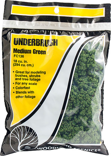 Woodland Scenics Model Railroad Landscape Underbrush Clump-Foliage Medium Green