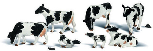 Woodland Scenics N Scale Scenic Accents Figures/Animal Set Holstein Cows (11)