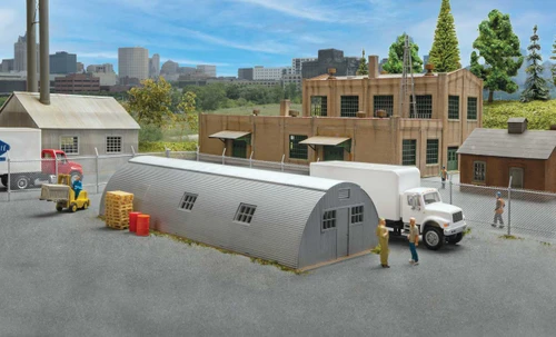 Walthers Cornerstone HO Scale Building/Structure Kit Quonset Hut Military Style
