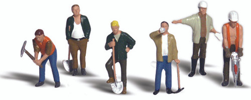 Woodland Scenics HO Scale Scenic Accents Figures/People Set Road Crew (6)