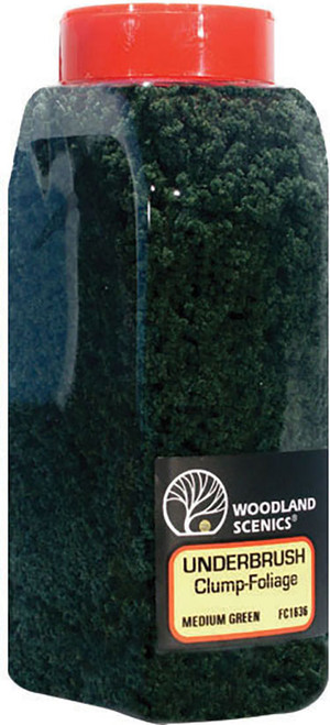 Woodland Scenics Model Railroad Landscape Underbrush Foliage Shaker Medium Green