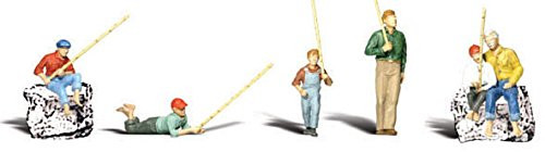Woodland Scenics O Scale Scenic Accents Figures/People Set Gone Fishing (6)