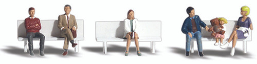 Woodland Scenics HO Scale Scenic Accents Figures/People Set Bus Stop People (6)