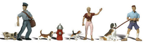 Woodland Scenics HO Scale Scenic Accents Figures/People Set People & Pets (6)