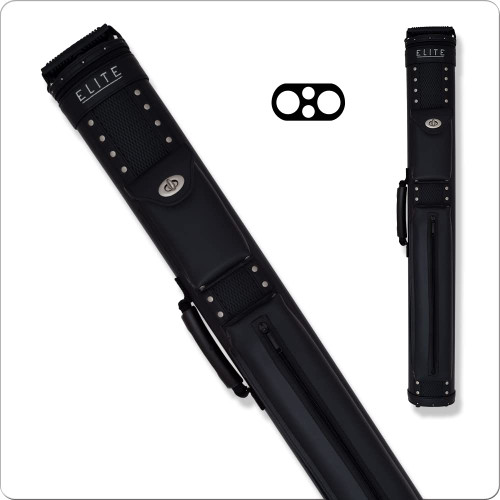 Elite ECP22 Prime Black Leather/Chrome Accents 2x2 Pool/Billiard Cue Case