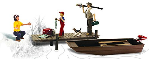 Woodland Scenics HO Scale Scenic Accents Figures/People Set Family Fishing (4)