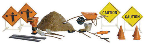 Woodland Scenics N Scale Scenic Accents Detail Set Road Crew Details Signs/Tools