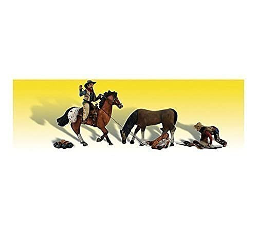 Woodland Scenics HO Scale Scenic Accents Figures/People Set Ridin' & Ropin'