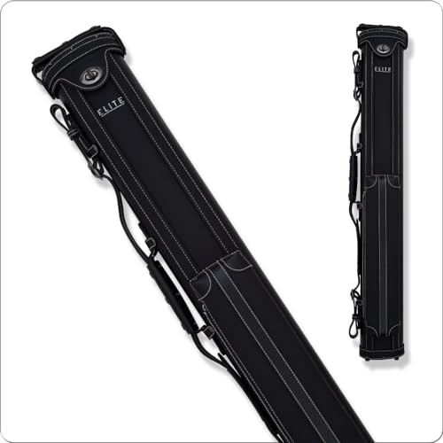 Elite ECV22 2x2 Oval Hard Vintage Leather Pool/Billiards Cue Case - Black