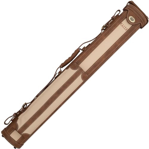 Elite ECV22 2x2 Oval Hard Vintage Leather Pool/Billiards Cue Case - Chestnut