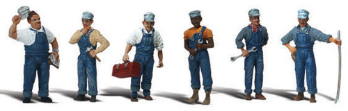 Woodland Scenics O Scale Scenic Accents Figures/People Set Train Mechanics (6)