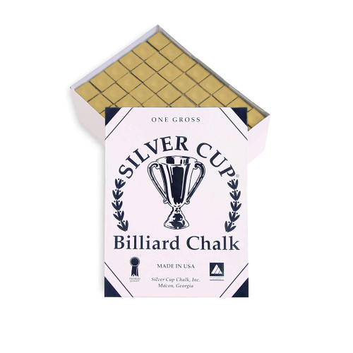 Silver Cup Tan Pool Billiard Cue Stick Chalk (144 Pack)