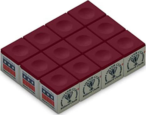 Silver Cup Burgandy Pool Billiard Cue Stick Chalk (144 Pack)