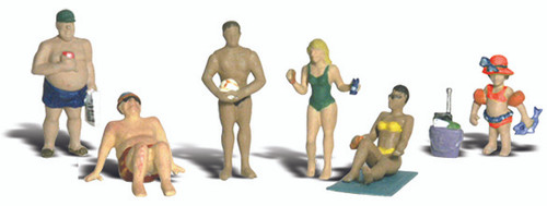 Woodland Scenics HO Scale Scenic Accents Figures/People Set Sun Bathers (6)
