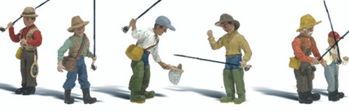 Woodland Scenics HO Scale Scenic Accents Figures/People Set Fly Fishermen (6)