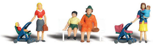 Woodland Scenics HO Scale Scenic Accents Figures/People Set Moms & Kids (6)