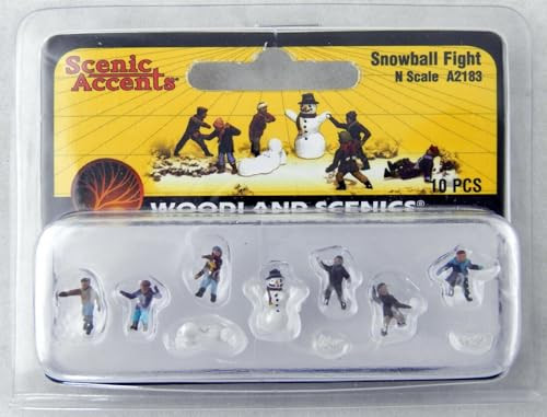 Woodland Scenics N Scale Scenic Accents Figures/People Set Snowball Fight
