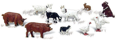 Woodland Scenics N Scale Scenic Accents Figures/Animal Set Barnyard Animals (10)