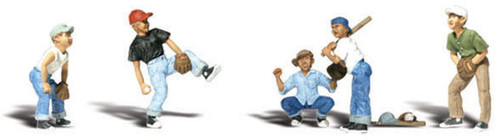 Woodland Scenics N Scale Scenic Accents Figures/People Baseball Players I (5)