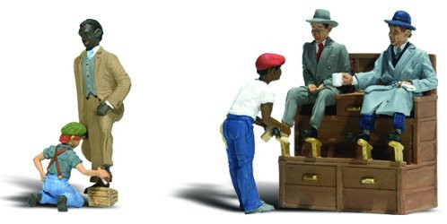 Woodland Scenics HO Scale Scenic Accents Figures/People Set Shoe Shiners (2)
