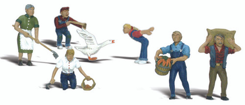 Woodland Scenics N Scale Scenic Accents Figures/People Set Farm People/Goose (6)