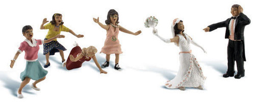 Woodland Scenics HO Scale Scenic Accents Figures/People Set Wedding Bouquet Toss