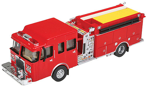 Walthers HO Scale Heavy-Duty Fire Department Truck/Engine Red Emergency Vehicle