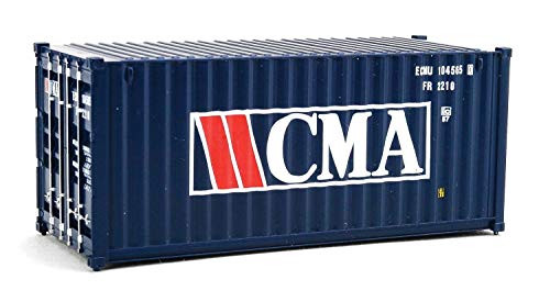 Walthers HO Scale 20' Corrugated Shipping Container CMA (Blue/White/Red)