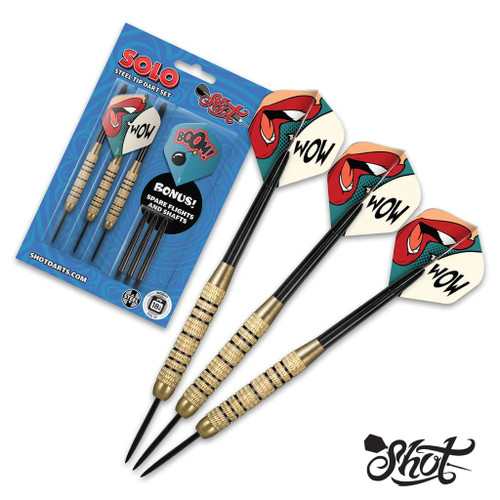 Shot Darts Solo Brass Steel Tip Dart Set 18g