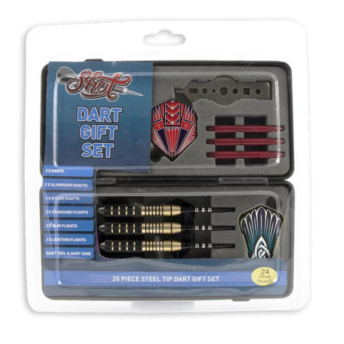 Shot Darts 20 Piece Steel Tip Dart Gift Pack - 22g/24g