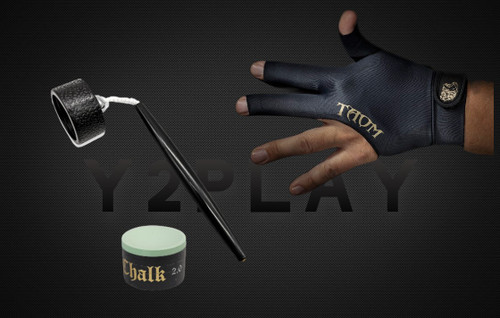 Circle Pocket Chalker Pack - Taom Snooker 2.0 Chalk and Taom Right Hand Medium Glove