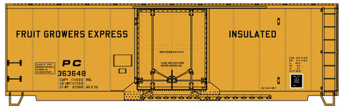 Accurail HO Scale Kit AAR 40' Insulated Box Car Penn Central/FGE Yellow #363648