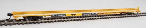 Walthers HO Scale 85' General American G85 Flatcar TTX/GTTX (Yellow) #300553