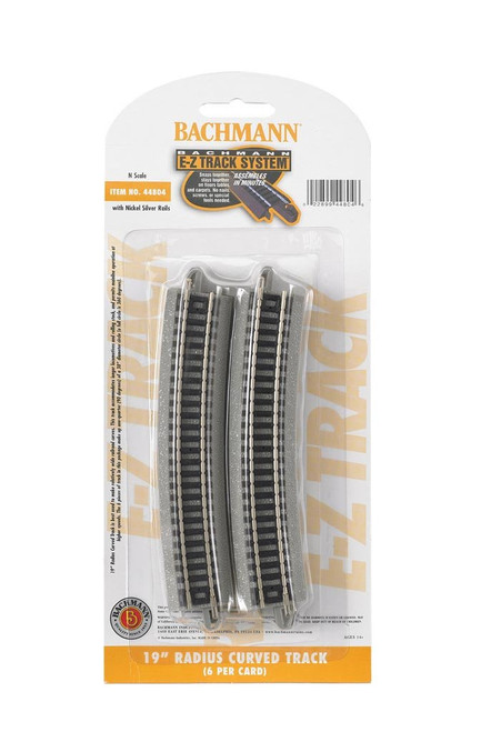 Bachmann N Scale Curved EZ-Track Roadbed Train Track 19in Radius 6-Pack