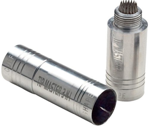 Cue/Case TIP MASTER 3-in-1 Tool - Pool Billiards Shaper/Scuffer/Tapper - Silver