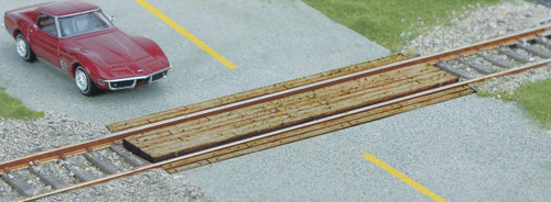 Walthers SceneMaster HO Scale Wood Grade Crossing - Laser-Cut Wood Kit - Single