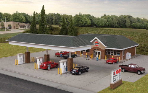 Walthers Cornerstone HO Scale Building/Structure Kit Modern Gas Station/Store