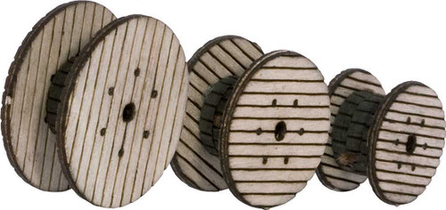 Walthers SceneMaster HO Scale Cable Reels - Laser-cut Wood Kit