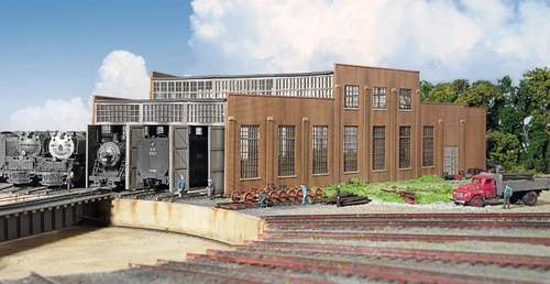 Walthers Cornerstone HO Scale Building Kit 3-Stall Modern Roundhouse Addition