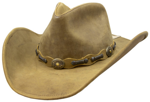 Stetson Roxbury Rust Distressed Shapeable Leather Cowboy Western Hat - X-Large