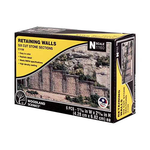 Woodland Scenics N Scale Retaining Walls (2-Pack) Plaster Cut Stone
