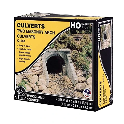 Woodland Scenics HO Scale Culverts - Masonry Arch - Plaster Casting (2-Pack)