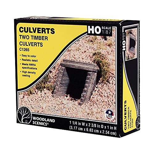 Woodland Scenics HO Scale Culverts - Timber - Plaster Casting (2-Pack)
