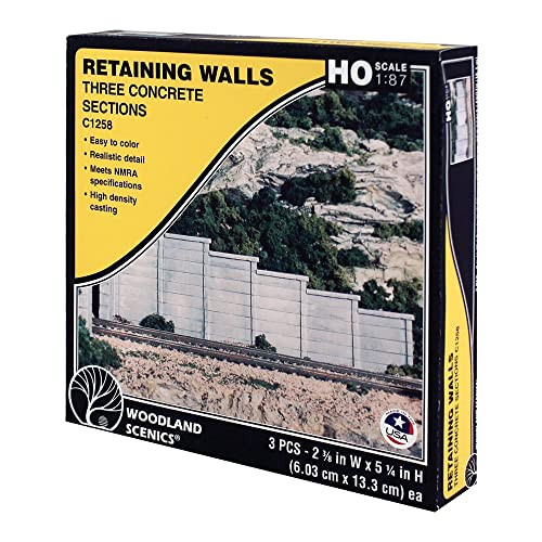 Woodland Scenics HO Scale Retaining Concrete Walls Plaster Casting (3-Pack)