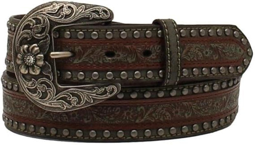 M&F Western Nocona Womans Studded Overlay Embossed Belt - Large