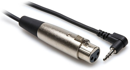 HOSA - XVM-110F - Camcorder Mic Cable - XLR3F to Right-angle 3.5 mm TRS - 10 ft