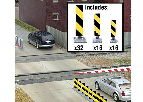 Walthers SceneMaster HO Scale Construction Lane Markers Kit (White/Red Stripes)