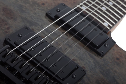 Schecter Deluxe Six-String STD Guitar - Black Fade Burst Burl