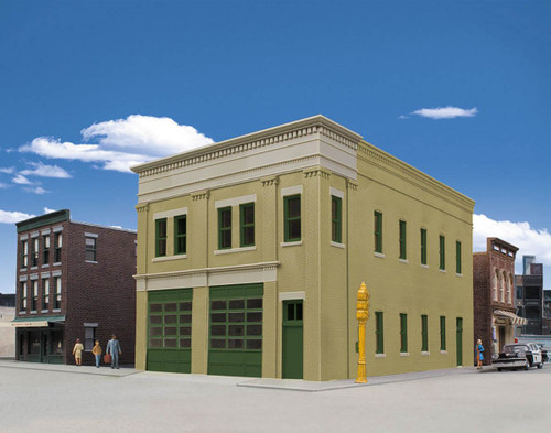 Walthers Cornerstone HO Scale Building/Structure Kit Two-Bay Fire Station