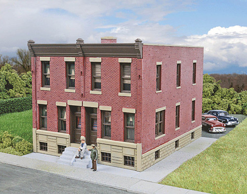 Walthers Cornerstone HO Scale Building/Structure Kit Brick Row House/Home